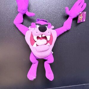 Looney‎ toons tazmanian purple plush vintage action figure plush taz valentines